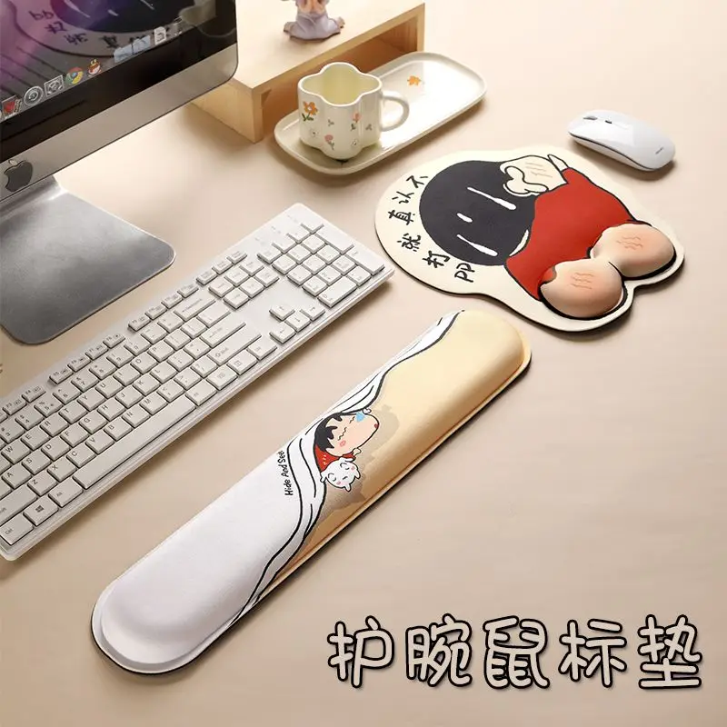 Crayon Shin-chan 3D Butt Wrist Rest Mouse Pad Ergonomic Keyboard Hand Support Cushion Anti-Carpal Tunnel Anime Desk Decor Gift