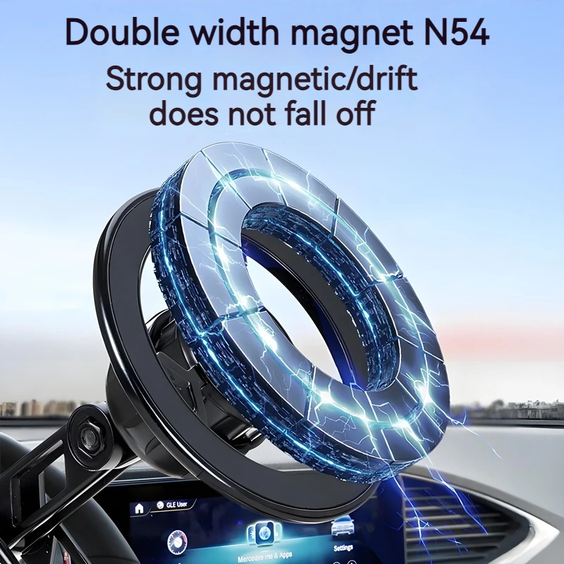 G188S Универсальные вакуумные чашки Магнитный автомобильный держатель для телефона Трехосевой складной 360° °   Вращающееся крепление идеально подходит для стекла в ванной комнате в спальне