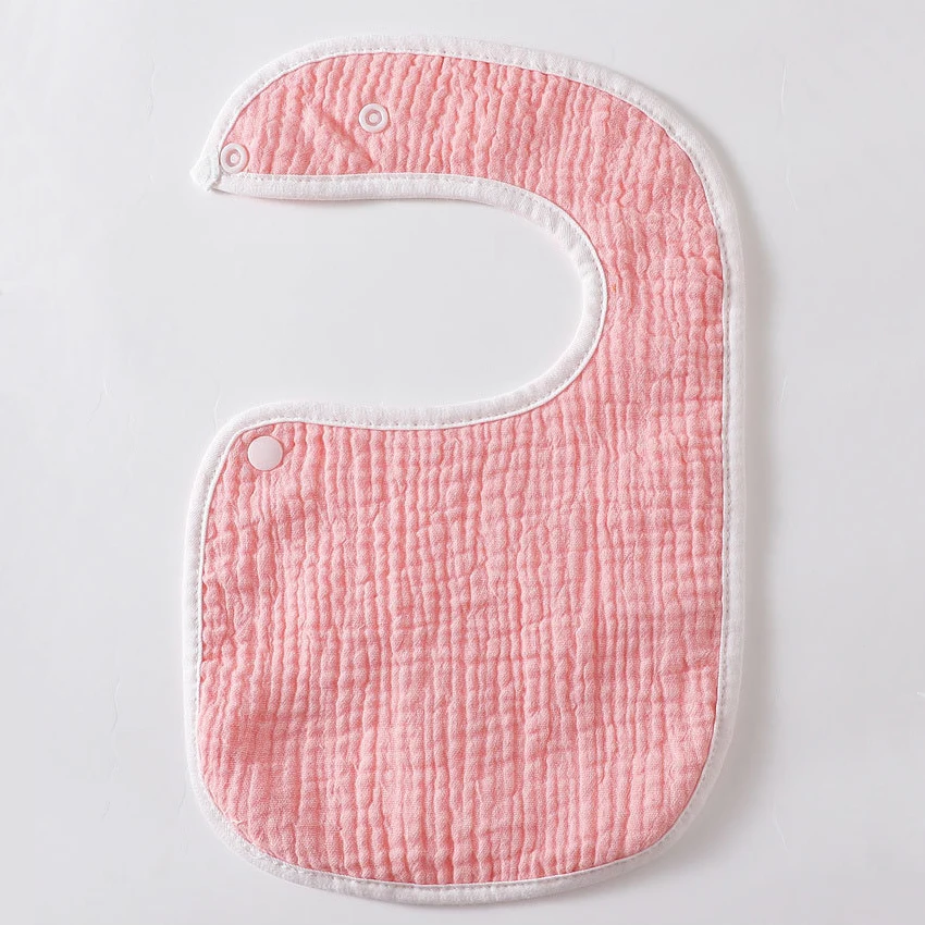 New 6 Layers Cotton Crepe Baby Bibs Cute Solid Infant Bib Newborn Burp Cloths for Kids Boys Girls Soft Feeding Saliva Towel