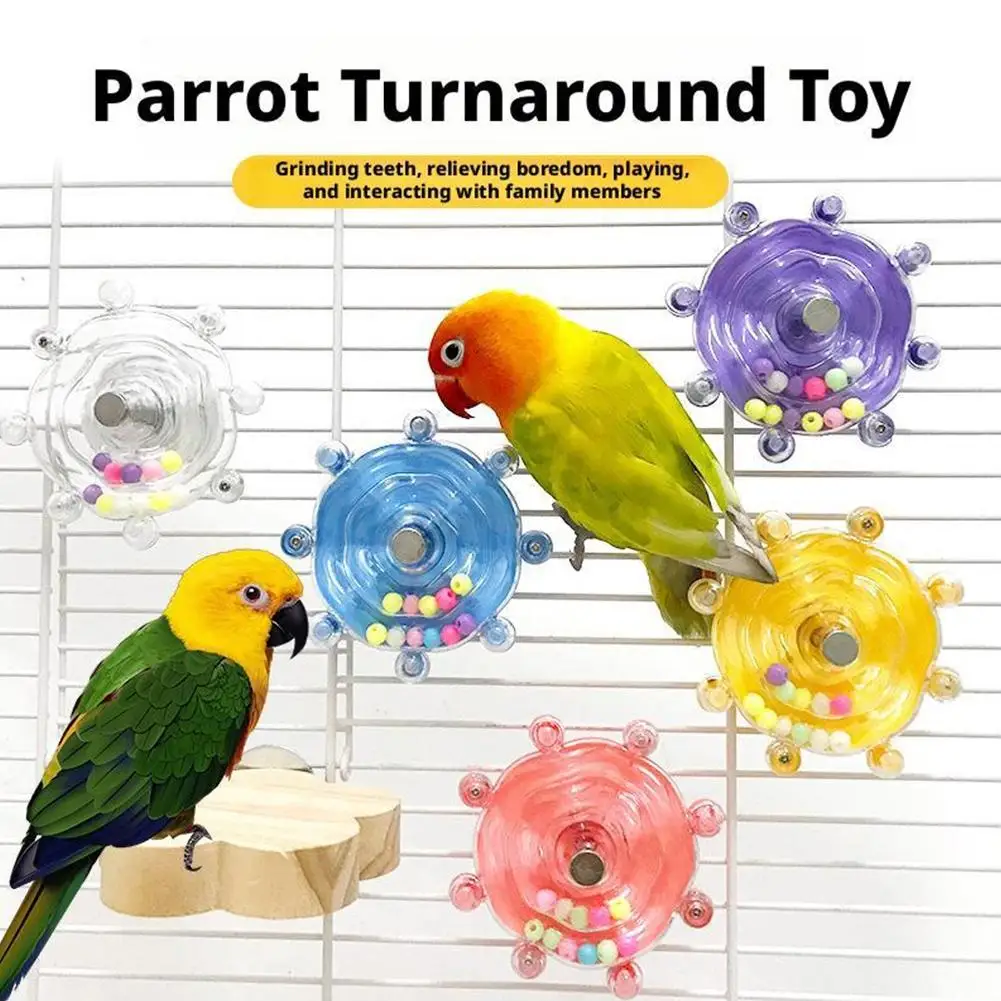 Interactive Parrot Decompression Toy Unique Rotating Help Pets Energy Toy Excess Safe Of Made Wheel Release Bite Wheel Toy