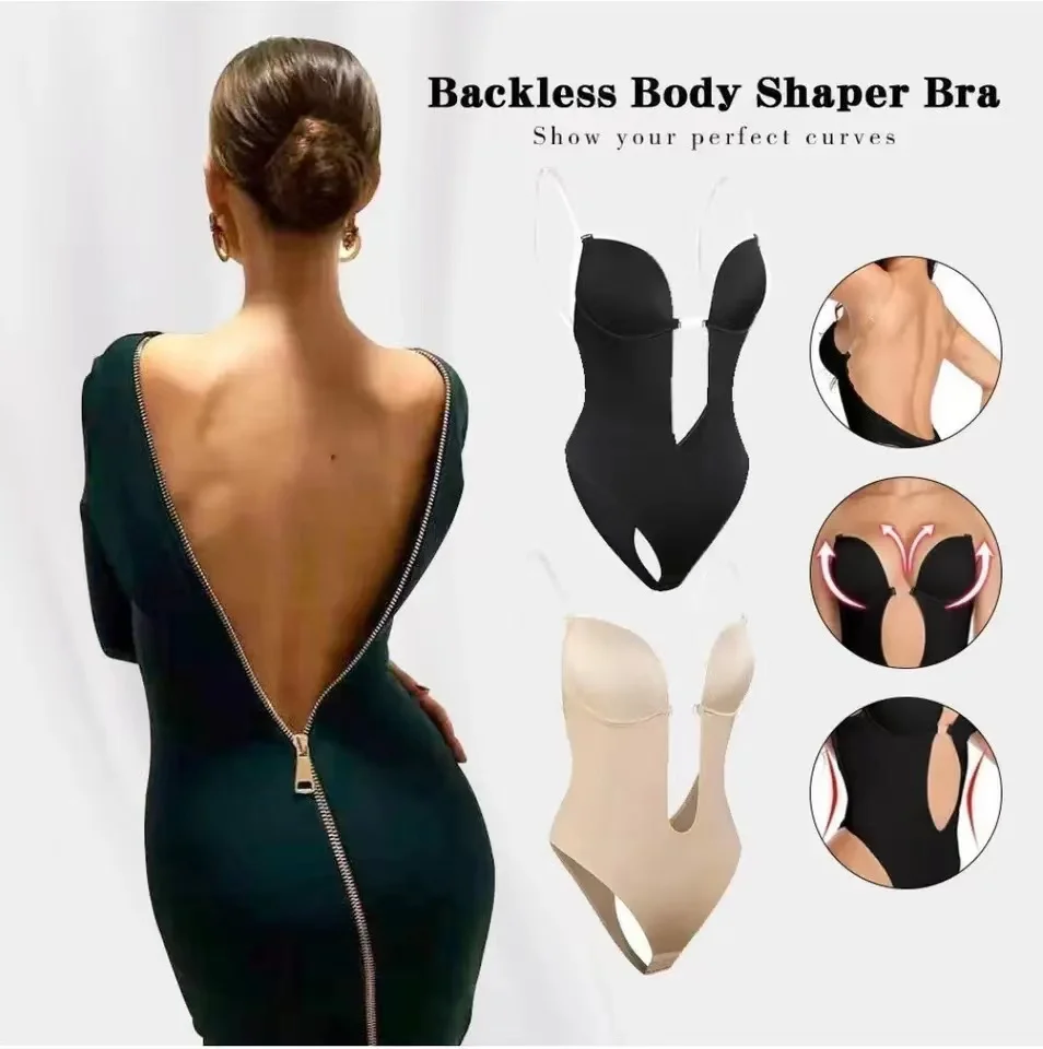 Sans manches Shapewear Body Sexy femmes mariage dos nu sous-vêtements Bodyshaper mode mince ajusté combinaison robe de soirée