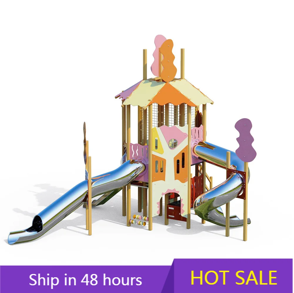 

YTYIN Berletyex Musical Stainless Steel Outdoor Playground Water Swings Swingset Children's Ball Outdoor Playground Slide