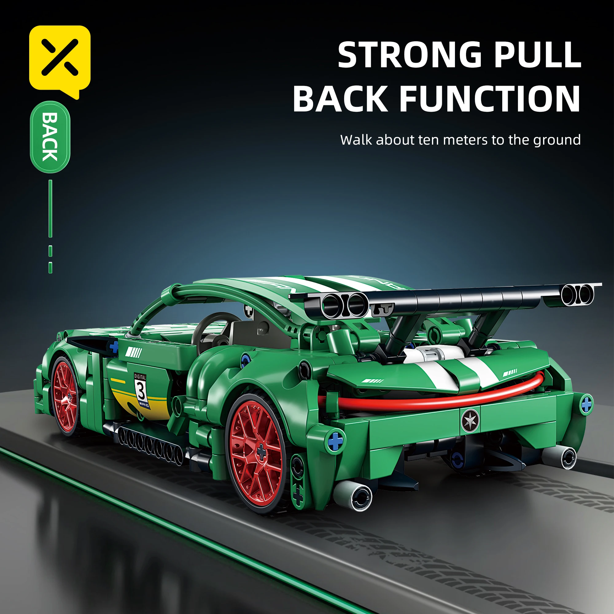 ビルディングブロック 450+ピース 1/18 AMG プルバックシティカー 早期学習を促す組み立て式DIYおもちゃ クリスマスプレゼントに