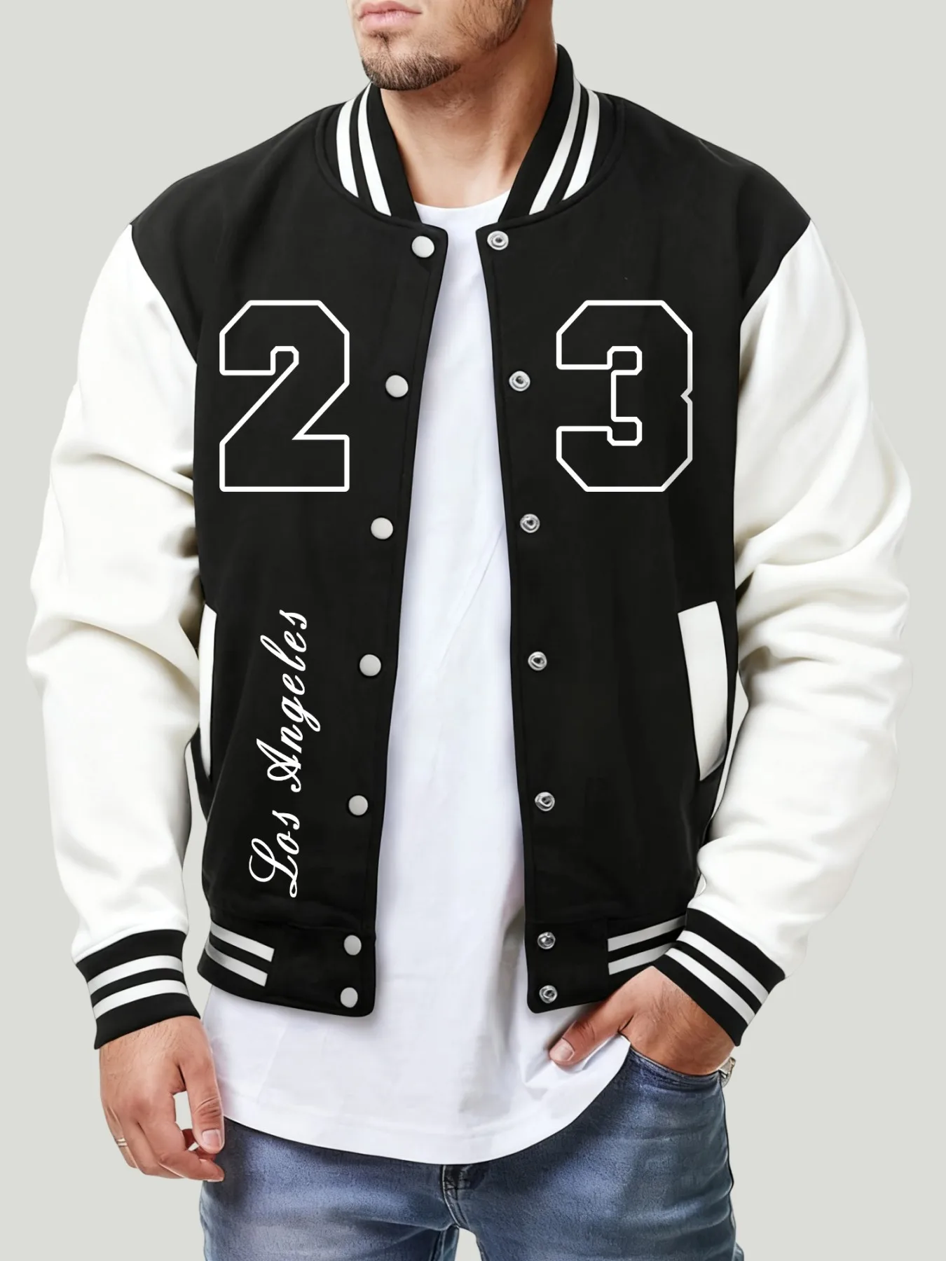 

Калифорния, город, номер 23, мужской бейсбольный трикотаж, модная свободная мужская одежда Y2K, куртка с карманами в стиле хип-хоп, осенний пуловер, одежда