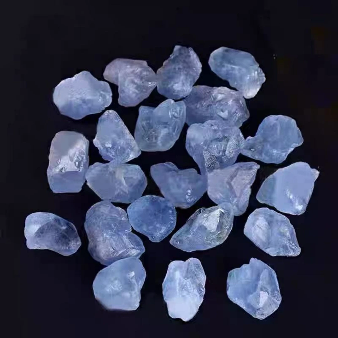 40g/120g/240g Natural Blue Celestite Raw Stone, Diffuser Stone, Irregular Shape Mineral Specimen, Fish Tank Home Decoration Gift