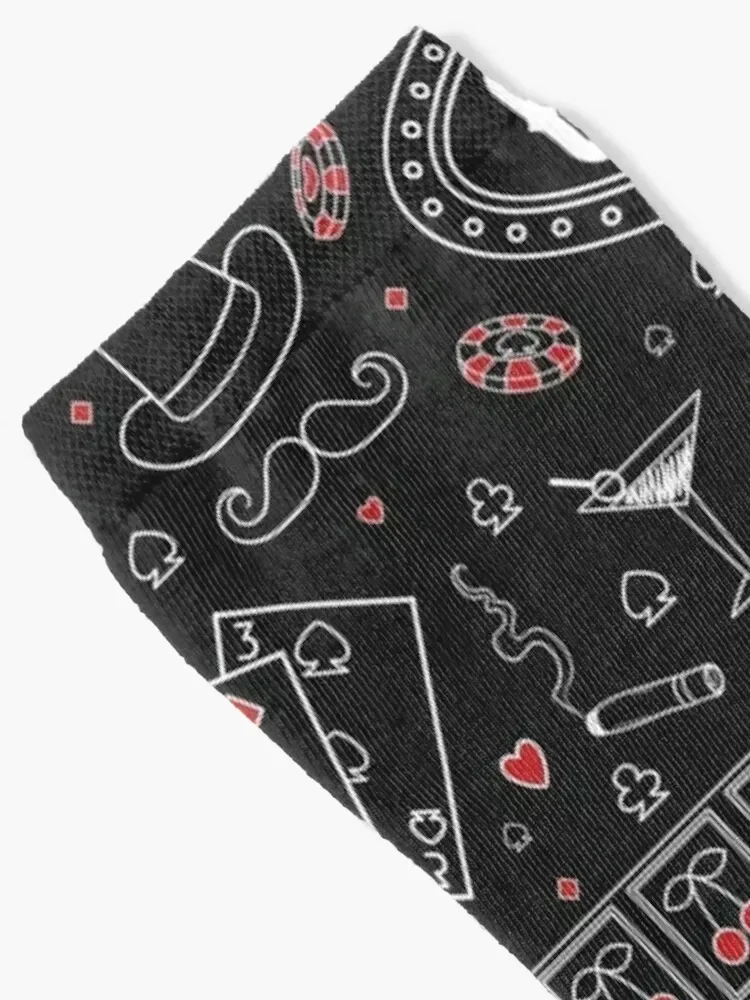 Casino theme. Seamless pattern with decorative elements on chalkboard. Gambling symbols. Socks aesthetic Socks Girl Men's