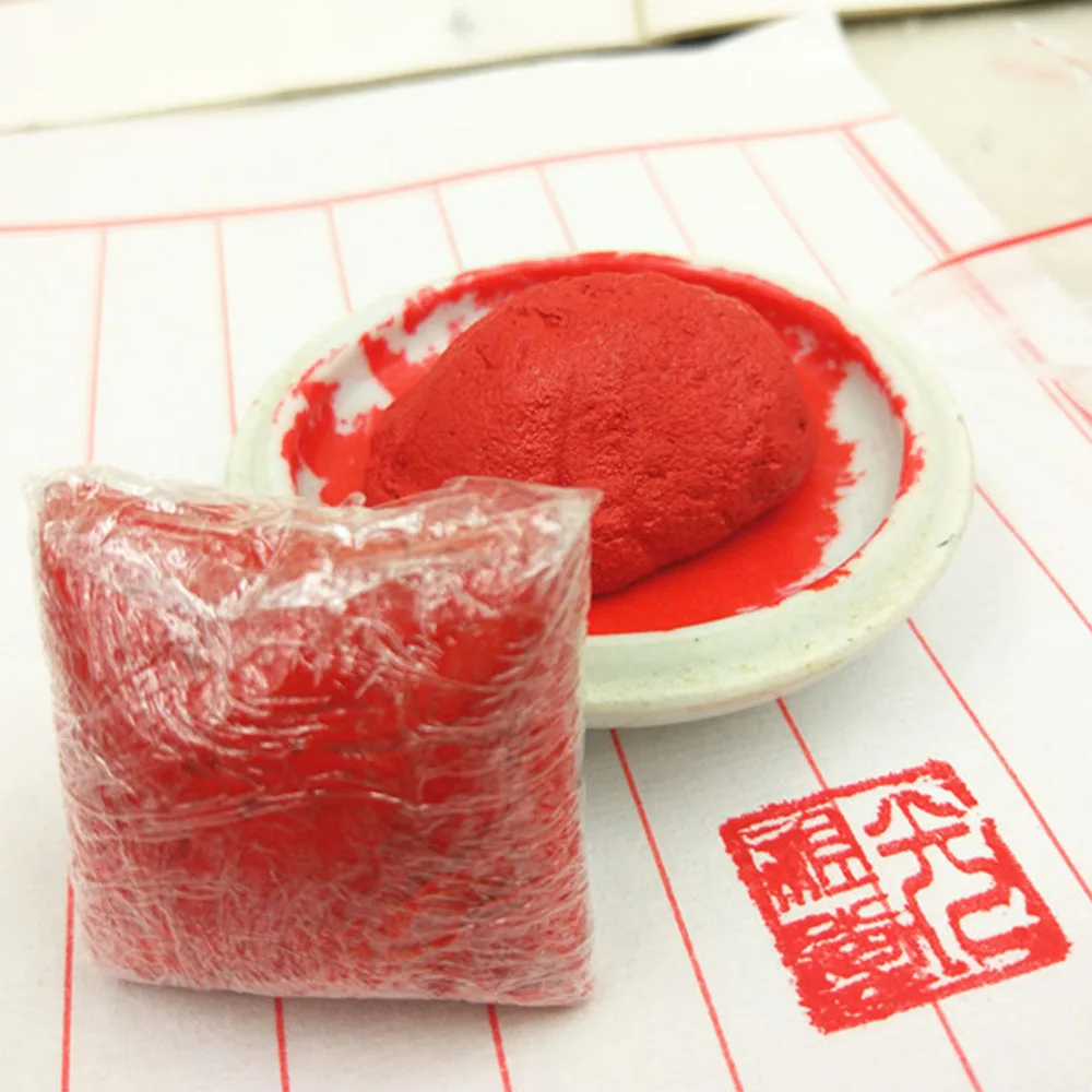 30g Red Seal Paste Bagged For Calligraphy Paintin Signature Inkpad Wood Stone Name Stamp Pad Carved Seals Cinnabar Ink Bright