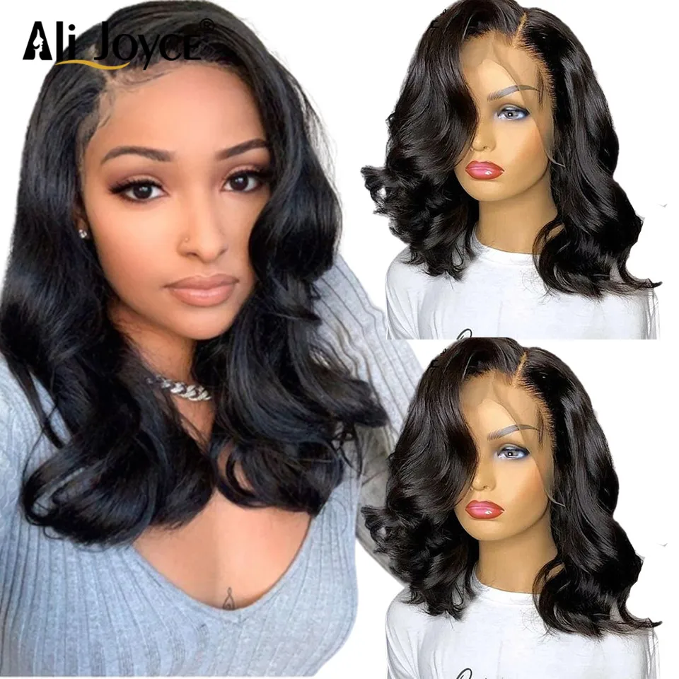 

Human Hair Bob Wigs For Women Preplucked 13x4 Brazilian Body Wave Bob Human Hair Lace Front Wigs Natural Hairline Bleached Knots