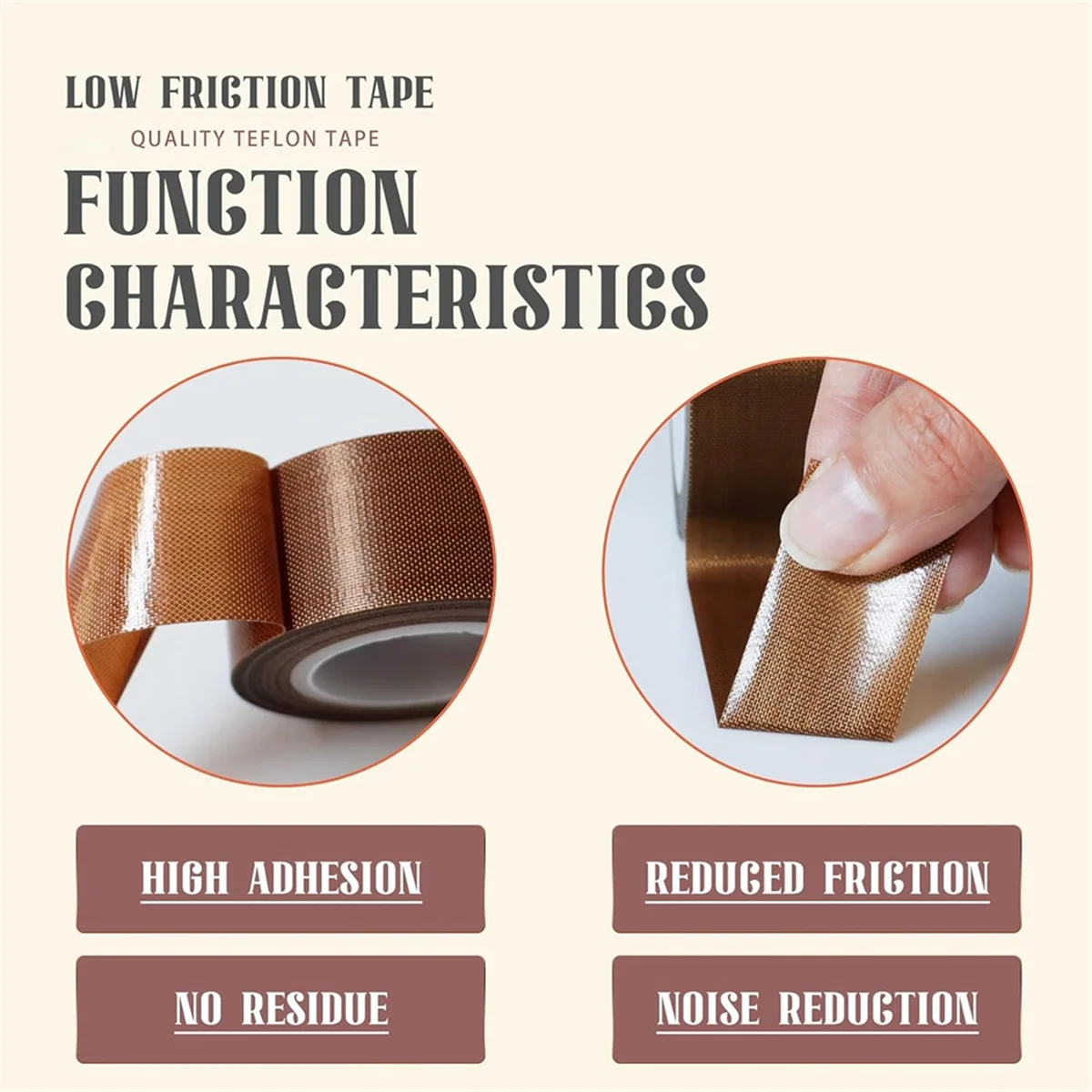 B64C1 Roll 1 Inch X 33 Feet Low Friction Tape,Drawer Slide Tape,Drawer Glide Tape,Squeak-Resistant Tape