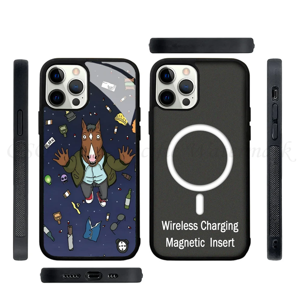 Anime B-Bojack Horseman Phone Cases For IPhone 15 14 13 Pro Max 11 12 Mini Alex Mirror TPU Shell