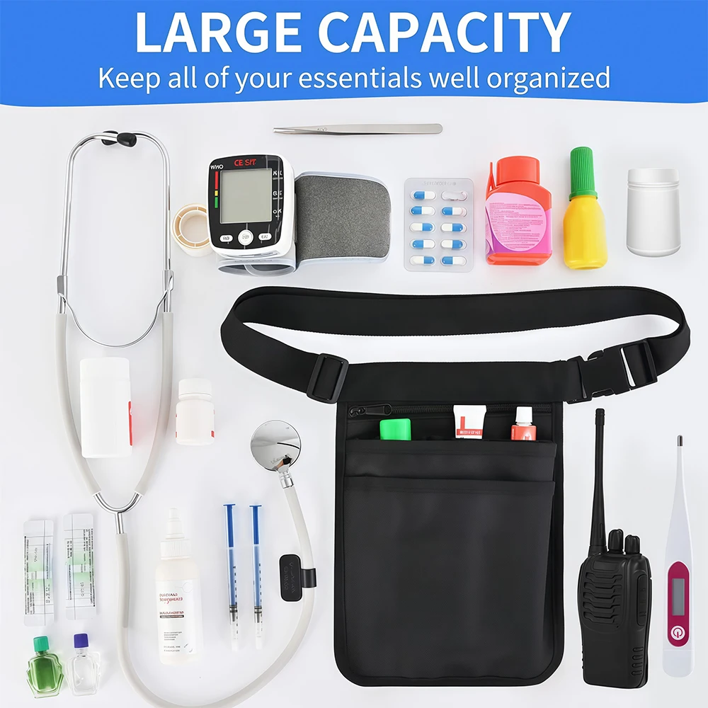 1-2Pcs Nurse Fanny Pack for Women Multi-Compartment Waist Organizer Belt with Pockets for Essentials, Scissors, Work Supplies