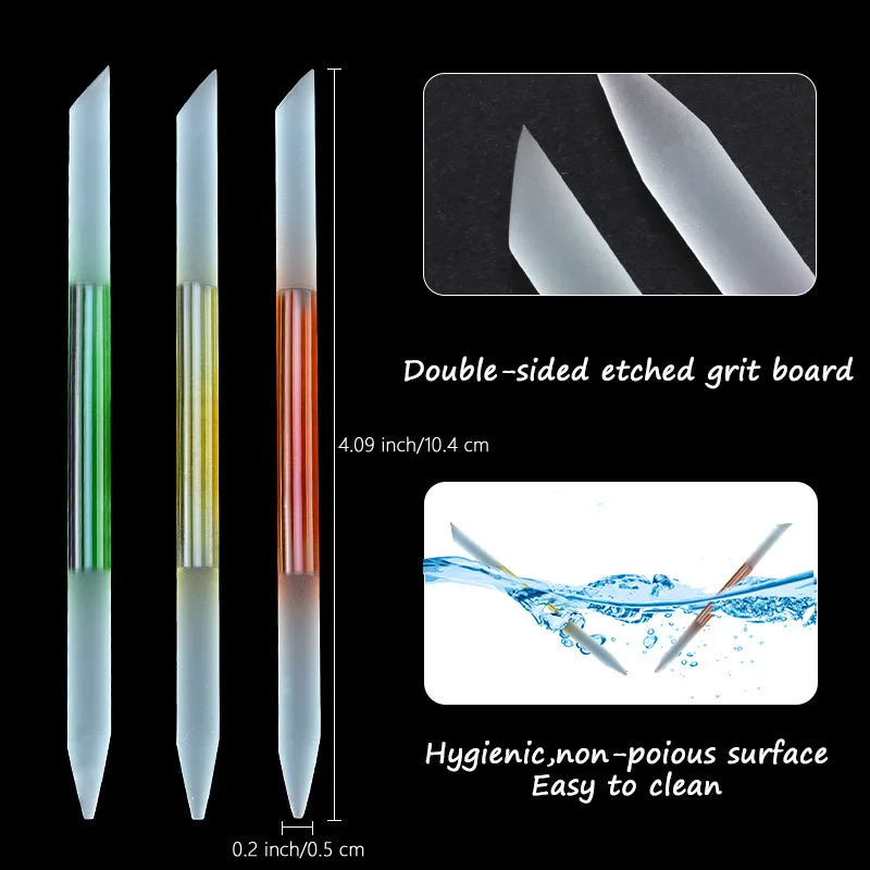 Nail File Glass Cuticle Pusher Cuticle Remover Crystal Glass Nail Stick Nail Polishing Removal Rods Manicure Accessories