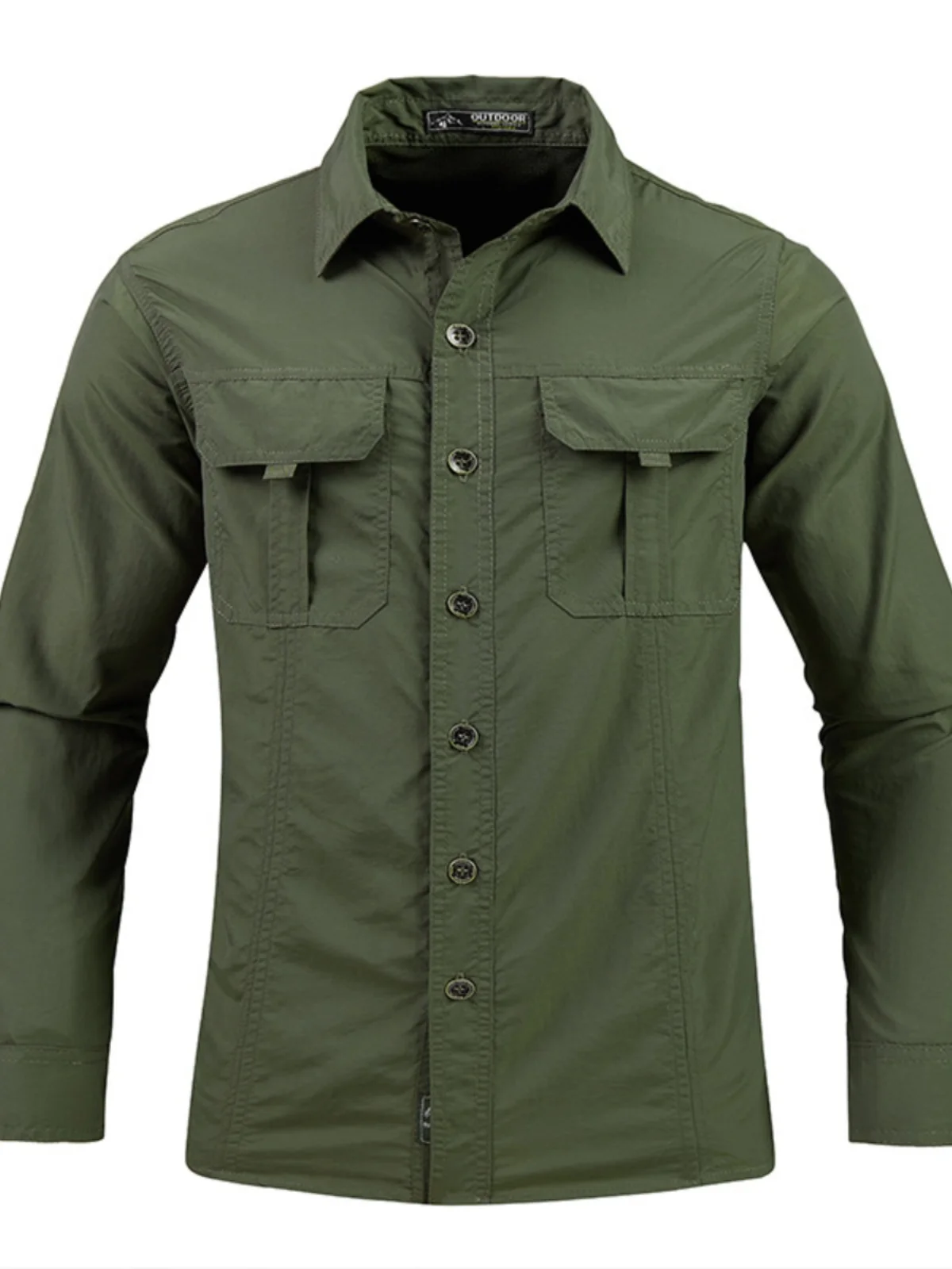 

Мужская повседневная рубашка с длинным рукавом для активного отдыха, в деловом стиле, быстросохнущая, свободного кроя, модная городская осенняя одежда из полиэстера и хлопка