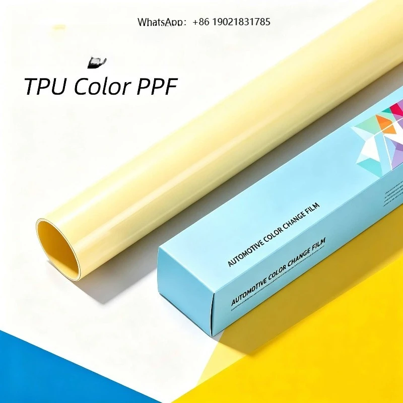 Cream yellow/light yellow flexible weathering car film 1.52m * 15m anti-yellowing car color changing film