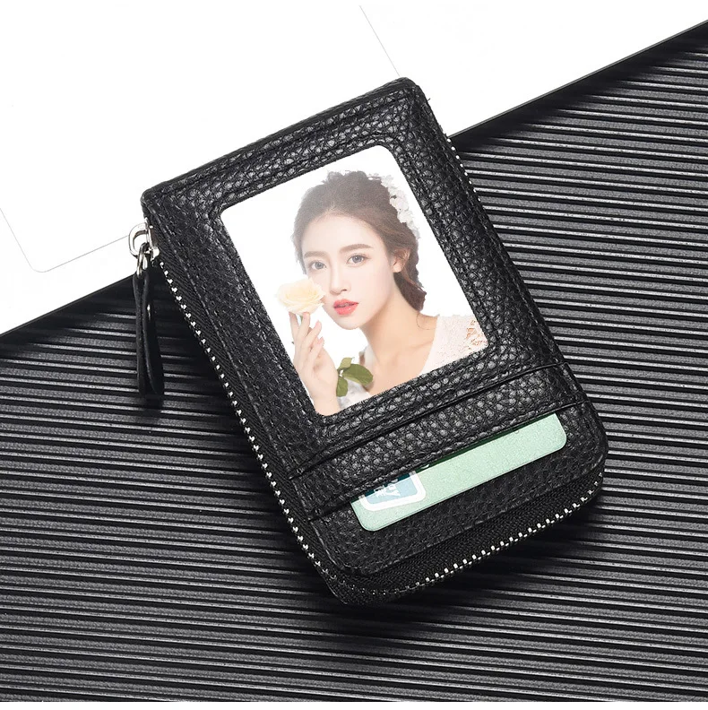 Kurze Kartenhülle für Bankkarten und Visitenkarten, Koreanische Edition, Tragbare Handtasche mit Reißverschluss und Clip, Vertikaler Kartenhalter – Detail 9