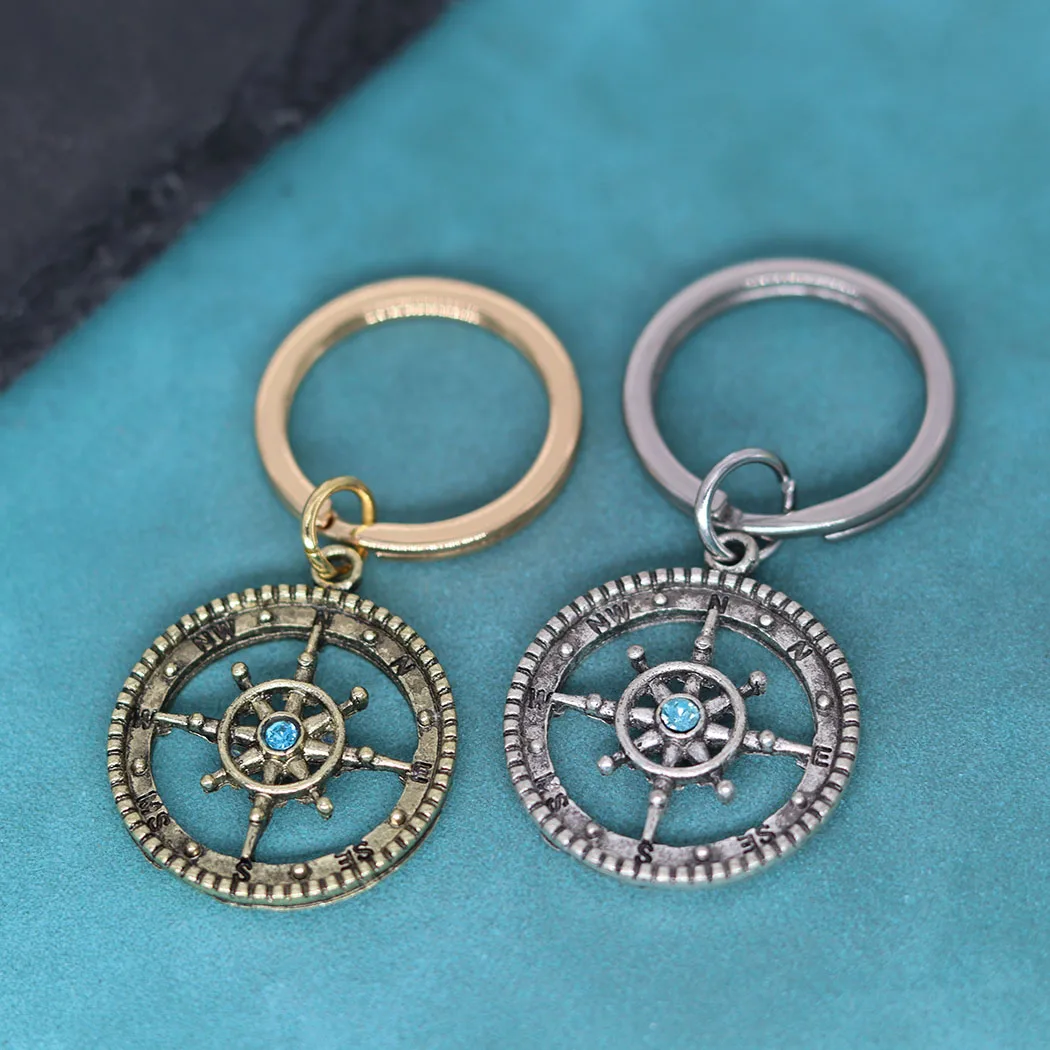 

Chakra Keychain For Men Women Viking Nautical Compass Anchor Round Pendant Slavic Key Chains Sailor Souvenir Birthday Jewelry