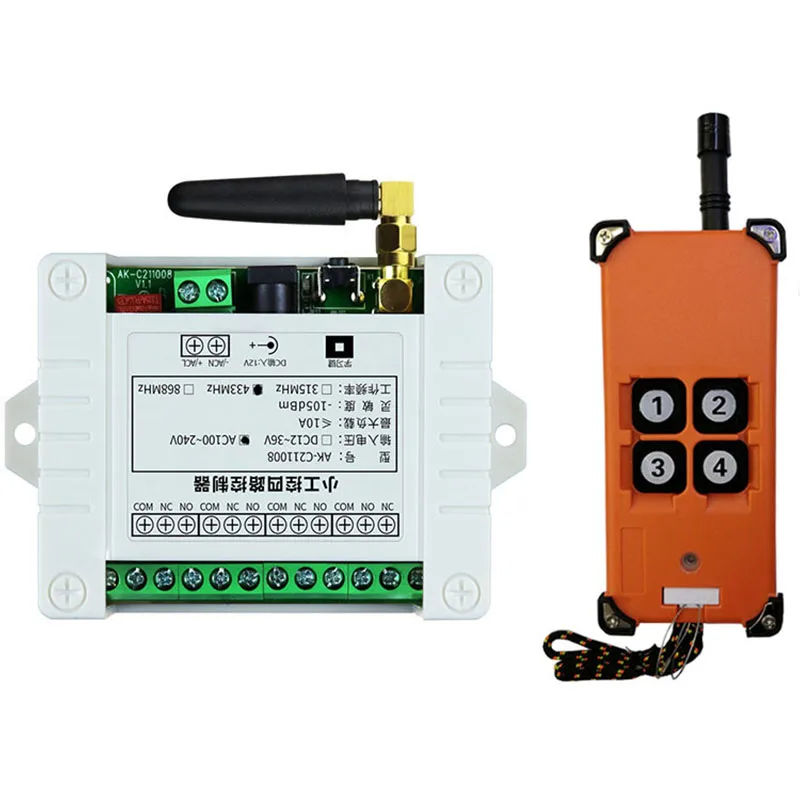 3000m AC 110V 220V 4CH Radio Controller RF Wireless Remote Control Overhead travelling crane System Receiver+number keys Remote