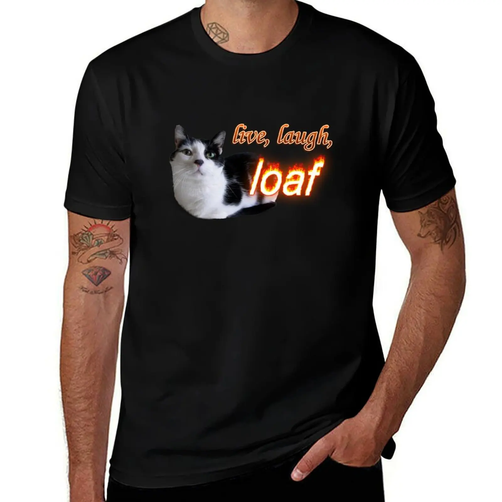 

Live Laugh Loaf Cat word art T-Shirt topping anime clothes vintage clothes vintage anime shirt men clothing
