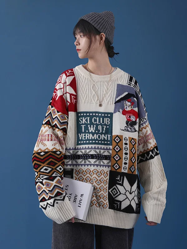 

Cisas Lazy Sle Loose Women's Knitted Sweater Couple Autumn Winter New Faion Casual Comfortable Slimming Top