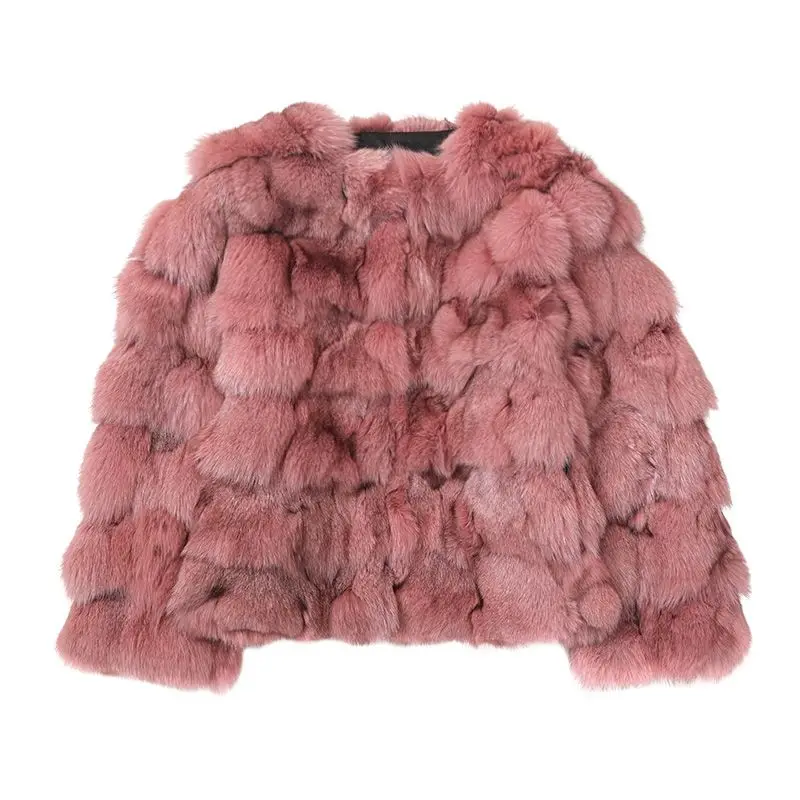 Cappotto invernale da donna in vera pelliccia di volpe moda outdoor Giacca di pelliccia di volpe calda naturale Cappotto di pelliccia di volpe genuina al 100% di lusso femminile