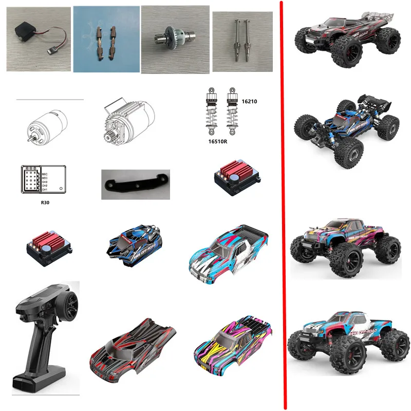 16207/16208/16209/16210 Brushless Telecomando RC Auto Camion Parti Assorbimento Degli Urti Motore USB Copertura Controller Motore Sterzo