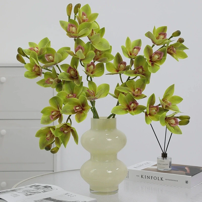 1PC Neue Lange Zweig 6-Kopf Huilan Simulierte Blume Licht Luxus Von Einrichtungs Wohnzimmer Boden Dekoration Desktop floral Kunst