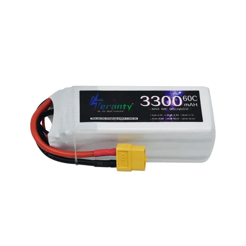 4S 14.8V 3300mAh 60C Lipo Battery with Dual XT30 & XT60 Connector for RC Car, FPV Drone, Truck, Airplane Soft Case - Image 3