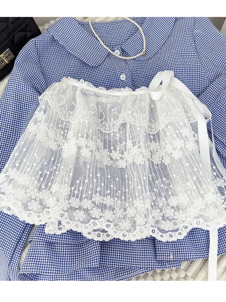 

Женская кружевная юбка с высокой талией, корректирующая фигуру, в корейском стиле, для повседневной носки