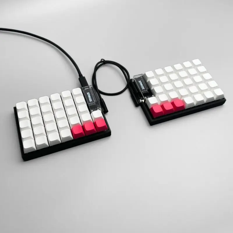 FelixKeeb MX Ortholinear Split Keyboard dengan Layar OLED QMK/VIAL RP2040 Helix Hotswap 64key Wired Single Mode Ortho Keyboards