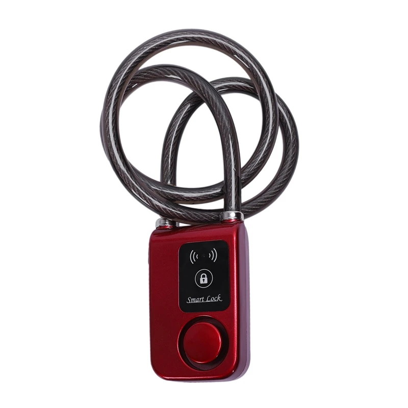 Kunci sepeda Anti Maling, kunci Alarm 110db Anti air, kunci Bluetooth, Alarm pintar, kontrol aplikasi ponsel Super cerdas, kunci sepeda Anti Maling, luar ruangan