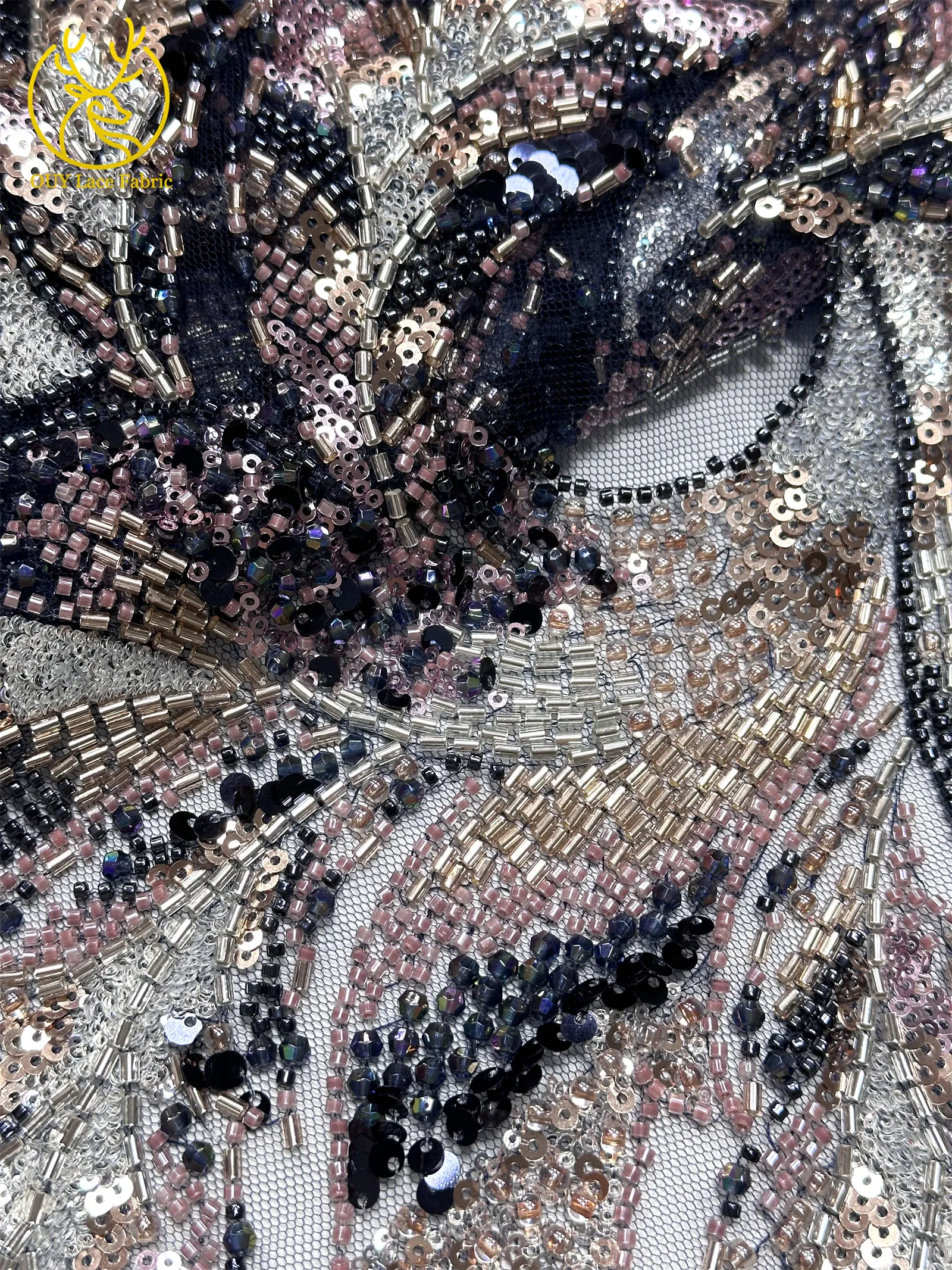 2026 Afrikanischer Spitzenstoff Luxuriöser Maßgeschneiderter Französischer Bräutigam-Spitzenstoff mit Schwerer Perlenstickerei Nigerianischer Pailletten-Spitzenstoff für Damen-Partykleider – Detail 21