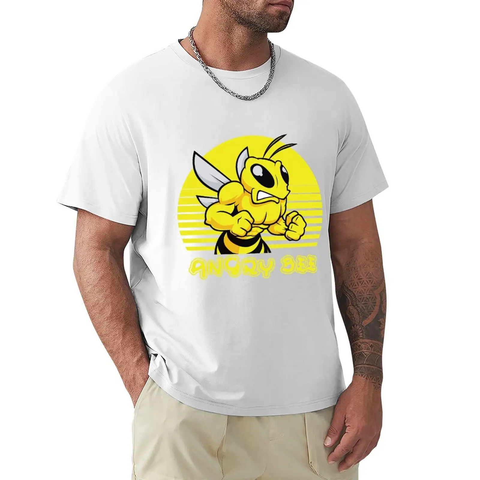 cute wholesome angry bee T-shirt customs design your own anime clothes t shirt men