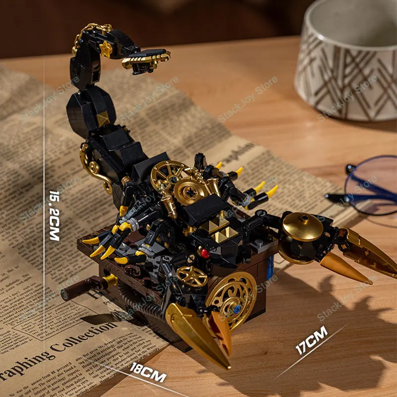 JD014 468 قطعة مجموعة بناء العقرب الميكانيكية نموذج سلسلة الحشرات كتل مجمعة مشروع الجذعية التعليمية هدية للأطفال والكبار