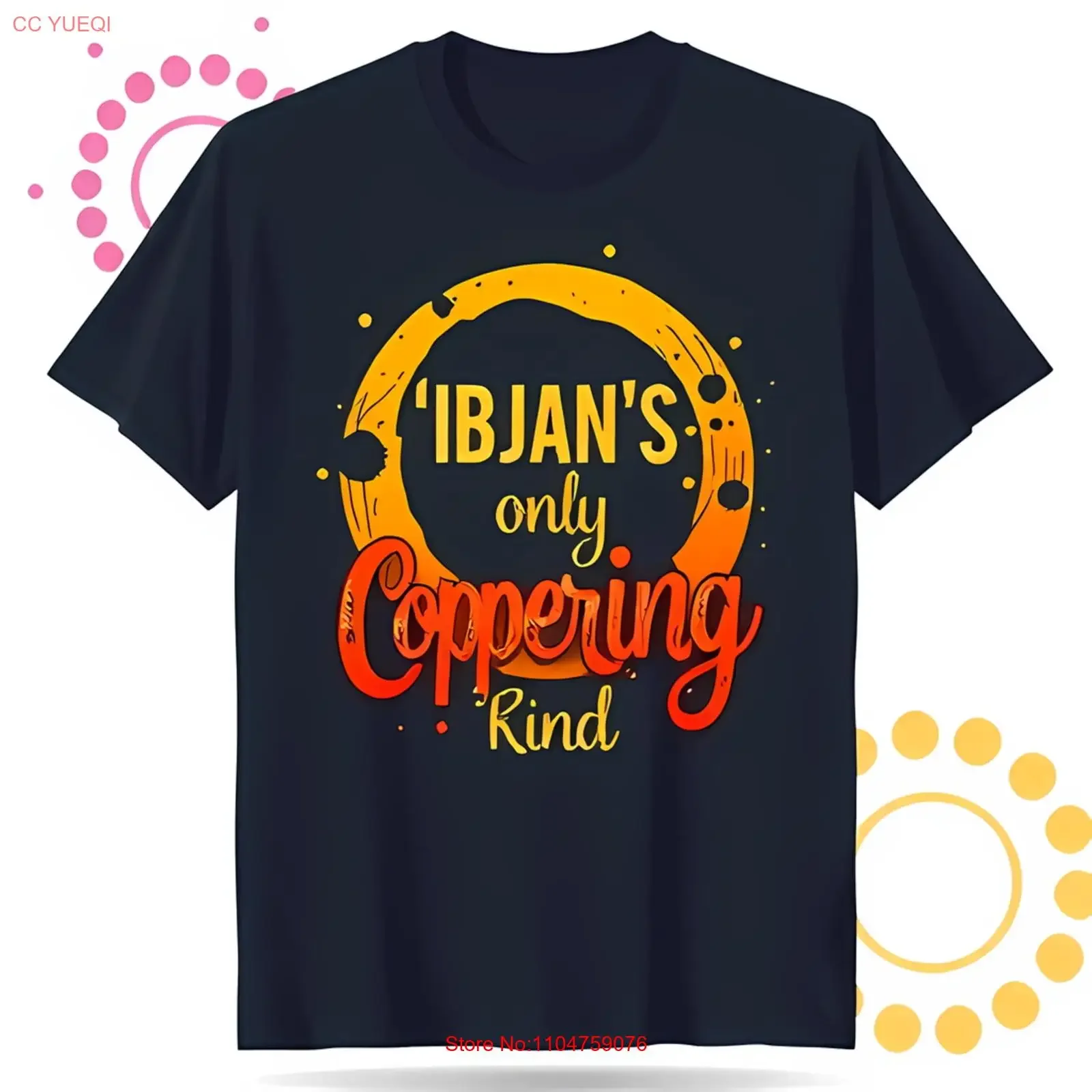 

Темно-синяя футболка IBJAN'S Only Coppering Kind с винтажной стильной слегка уличной одеждой унисекс, растянутая