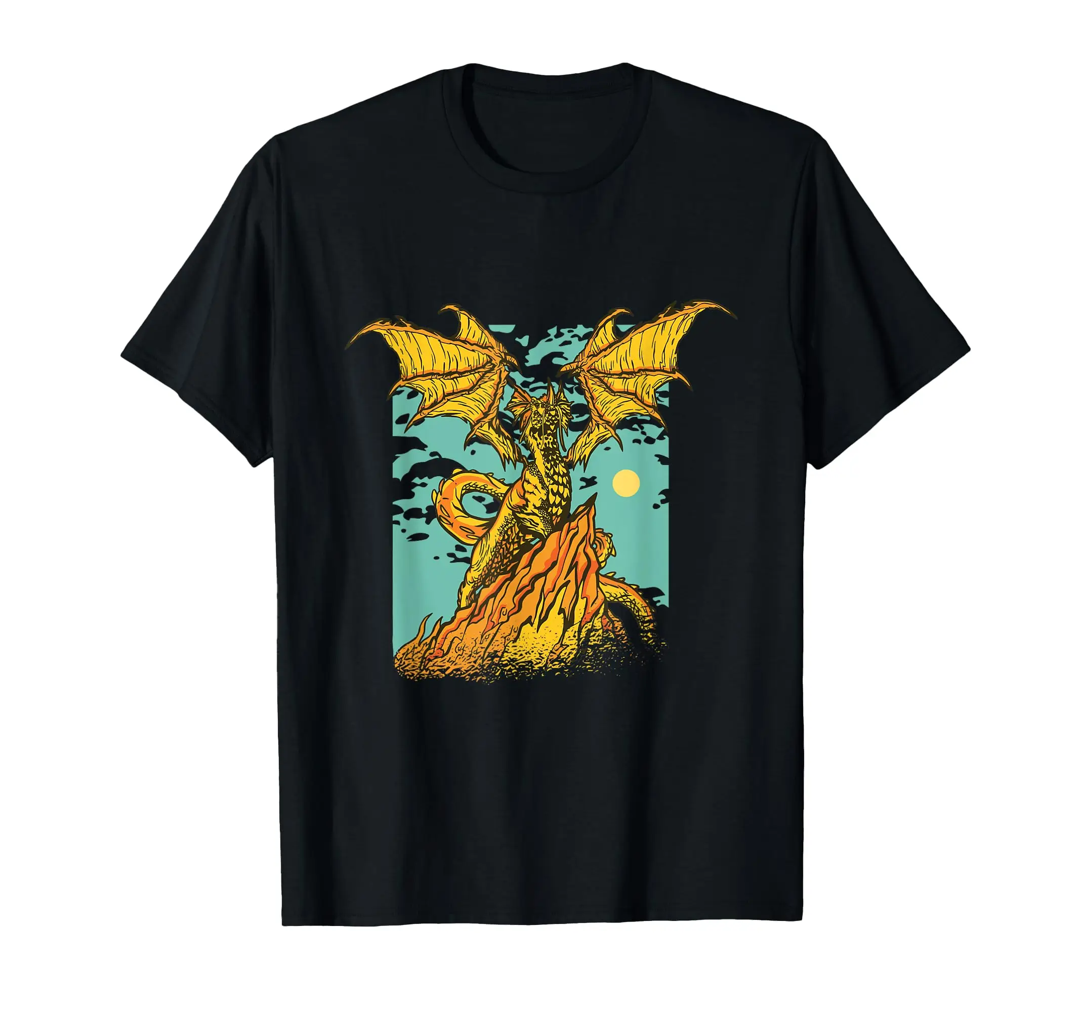

Dragon on a Cliff Cool Fantasy Art Graphic T-Shirt