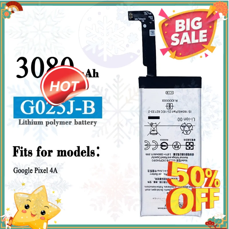 SWZY 3080mAh G025J-B Replacement Battery for Google Pixel 4A Pixel4A 4G High Quality Mobile Phone Batteries Bateria 3.87v