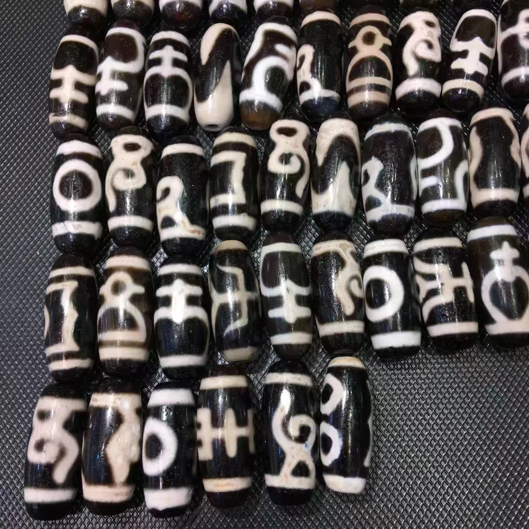 YC13 50pcs/lots Black and White Fine Natural Agate Stone 12*30mm Differnet Patterns High quality