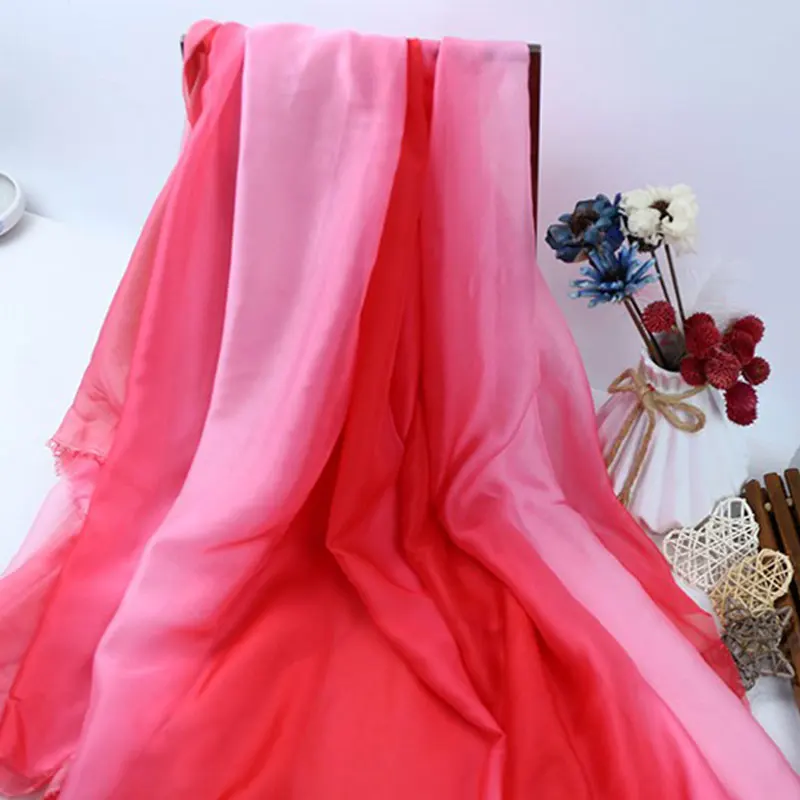 1/3/5M Ombre Sheer Gradient Chiffon Fabric Thin 30D Organza Tulle Fabric for Diy Stage Cosplay Costume Ancient Style Hanfu Dress