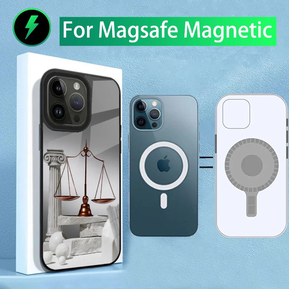 Law Judge Justice Lawyer Phone Case For iPhone 16,15,14,13,12,11,Plus,Pro,Max Mini Magsafe Magnetic Wireless Charging