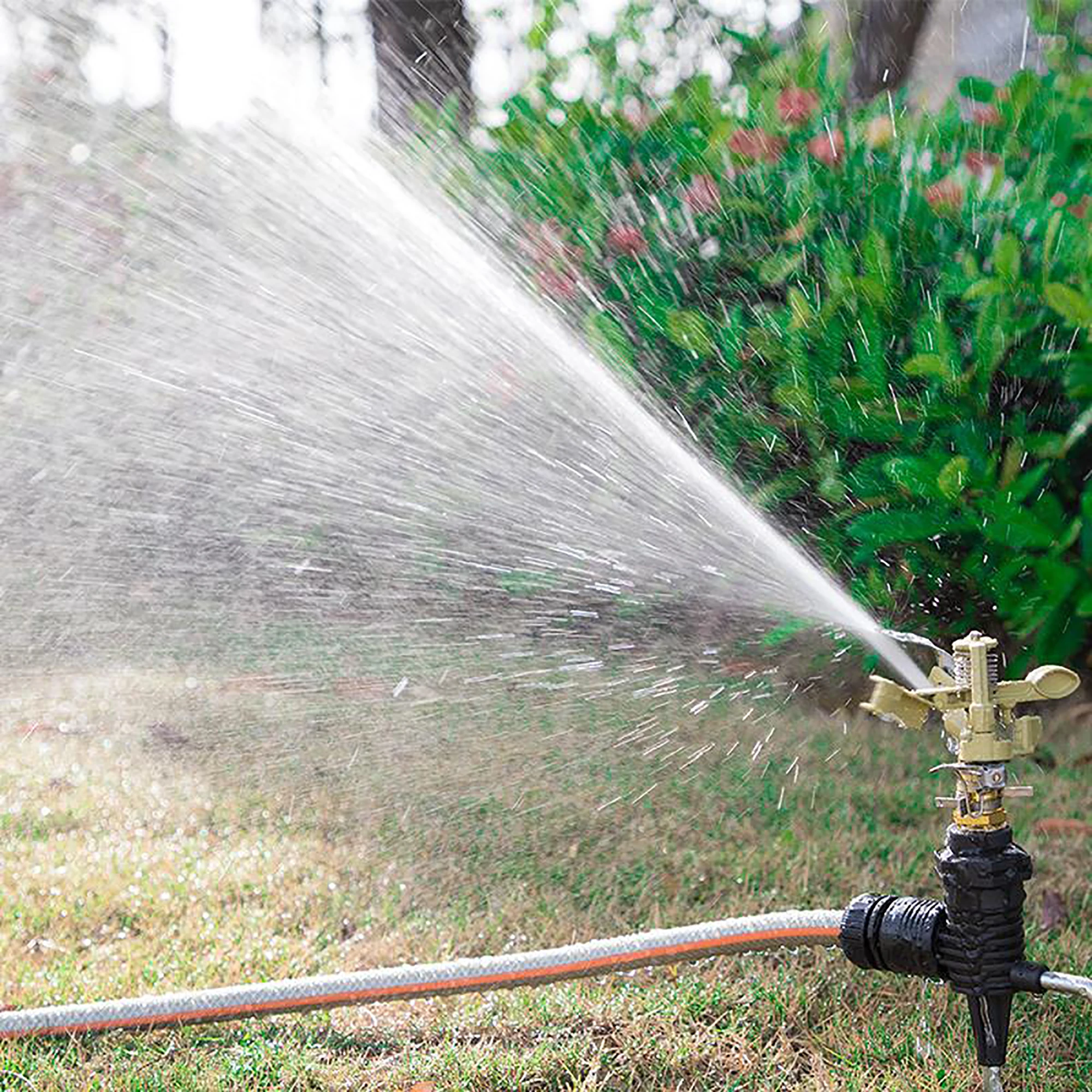 Jardim Rotating Rocker Impact Sprinkler, Rosca Masculina, Metal Spiked Impulse, Rega Gramado, Bico Ajustável, Irrigação, 1/2\