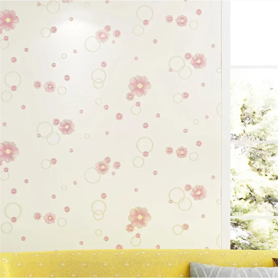 Adhesive self-adhesive fine pressed non-woven wallpaper warm pastoral small floral home decoration bedroom wallpapers home decor