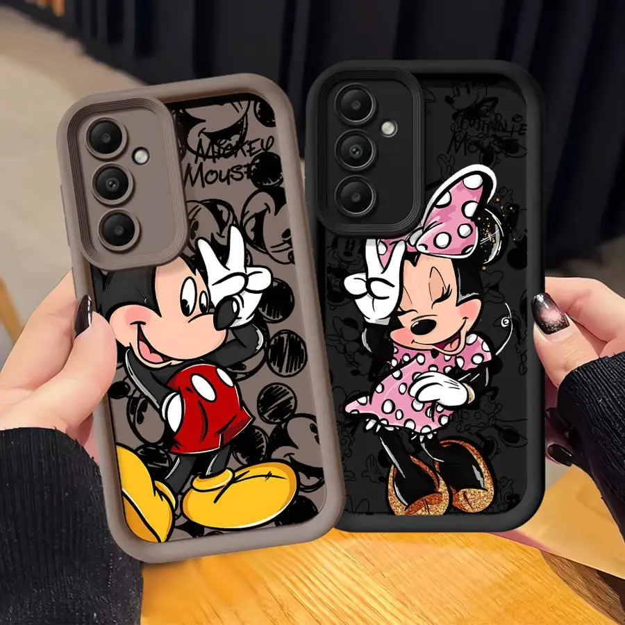 Capa Disney Mickey Minnie Mouse para Samsung Galaxy A55 A25 A26 A73 A56 A36 A54 A35 A52 A21s A32 A22 A24