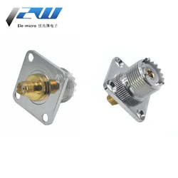 1pcs/Lot SMA UHF Female Jack Panel Chassis Mount RF Coax Adapter SO239 PL259 4 Hole Flange Adapter RF Coax Connector