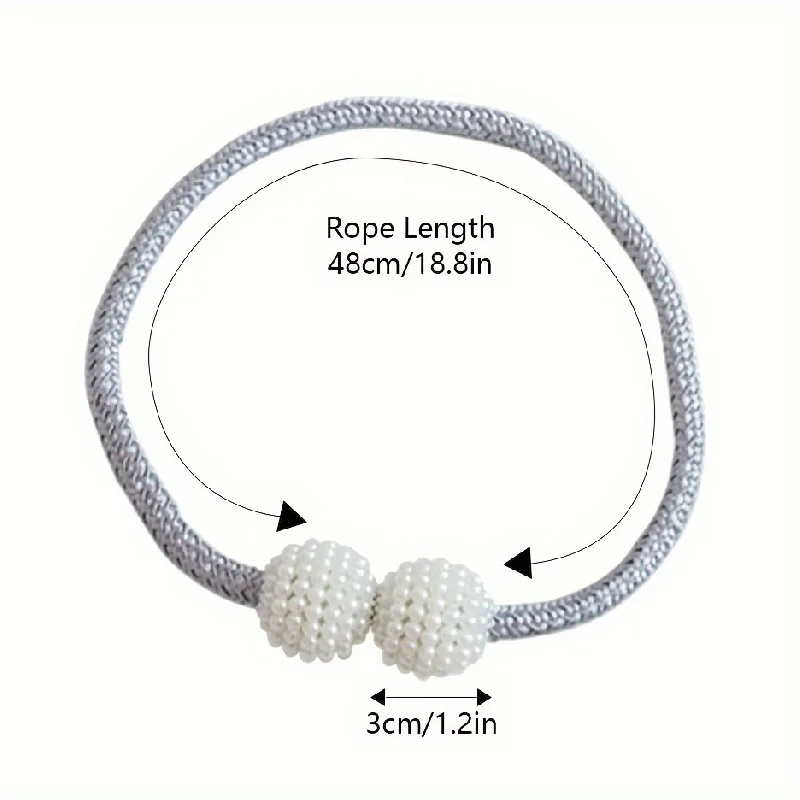 4pcs  Curtain Tieback, Artificial Pearl Ball Decoration  Curtain Buckle, Curtains Holdback Curtains Rope, For Bedroom Living Roo