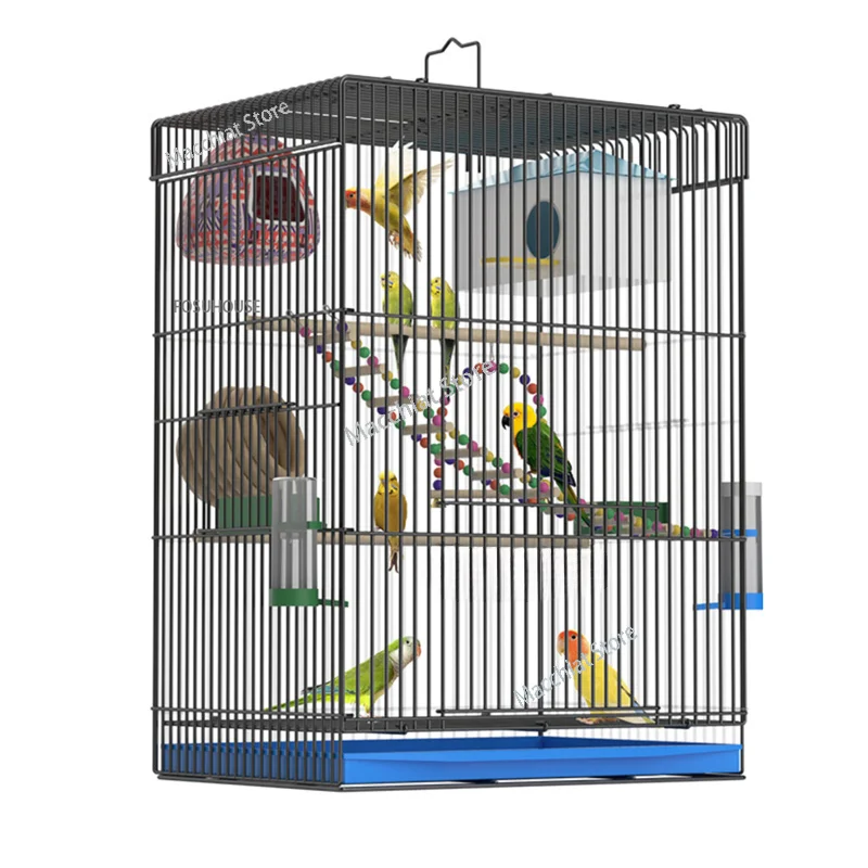 Encrypted Metal Bird Cages Extra Large Parrot  Canary House Accessories Xuan Feng Jade  Brow Breeding  Pet Products