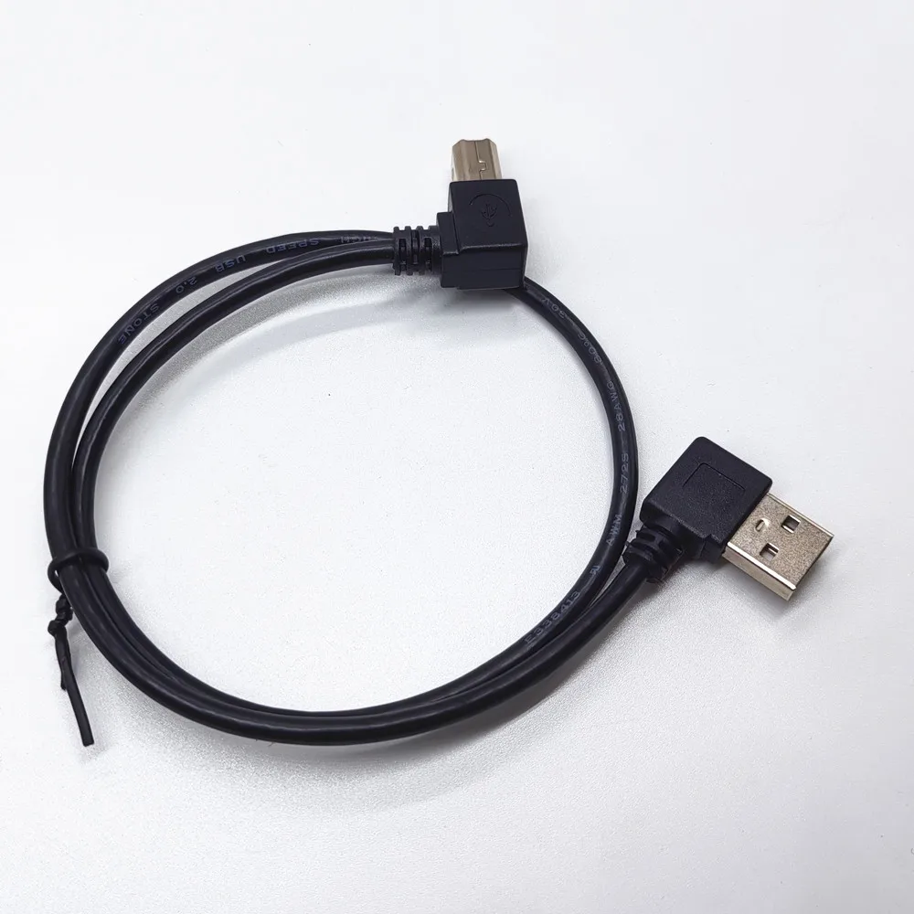 Kabel USB 2.0 Typ A Męski na Typ B Męski, kątowy 90 stopni w lewo i w prawo, do drukarki i skanera, 50 cm 100 cm — zdjęcie produktu 4