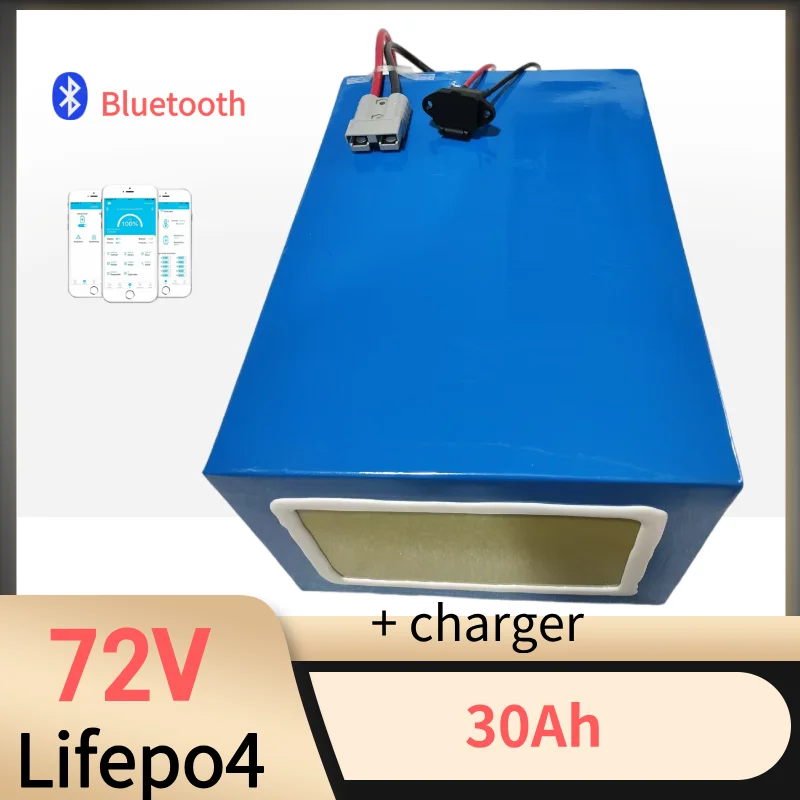 lithium 72v 30ah lifepo4 battery deep cycle with 50A BMS for 1500w 3000w bike scooter Tricycle motorcycle +5A charger