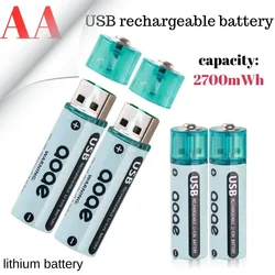 AA 1.5v USB lithium battery rechargeable battery 2700mWh for Remote Control Mouse Small Fan Electric Toy baterias recargables aa