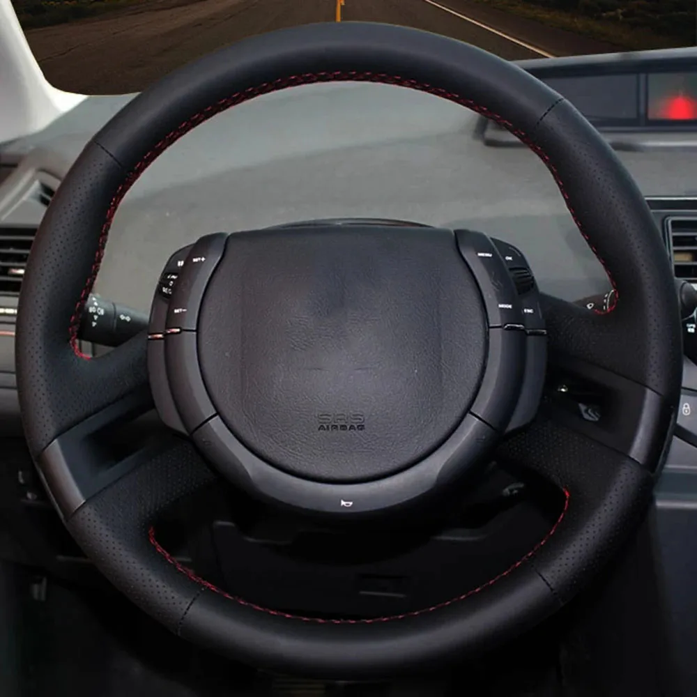 

DIY Black Wearable Faux Leather Car Accessories Steering Wheel Cover For Citroen C4 Picasso 2007 2008 2009 2010 2011 2012 2013