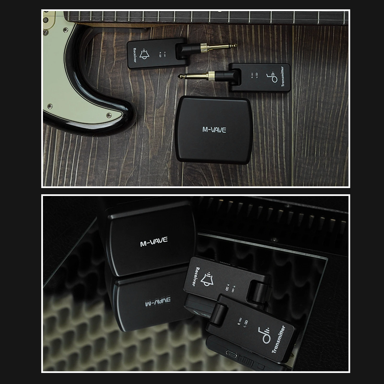 

M-VAVE WP-8 2,4G Беспроводная гитарная система, приемник для электрогитары, 2 в 1, передатчик, перезаряжаемая коробка, аксессуары для гитары